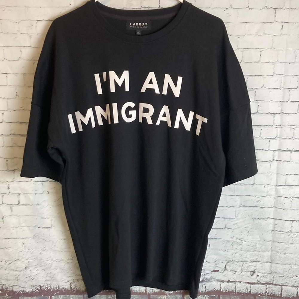 LABRUM LONDON “I’m An Immigrant” T-Shirt Men’s XL Designer Africa Cause Protest